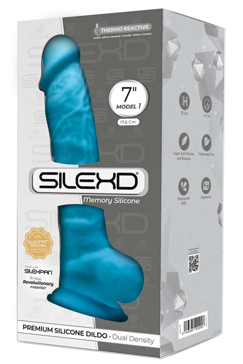 MEMORY SILICONE DILDO 7 MODEL 1 Silexd Blau Dildos Sextoys