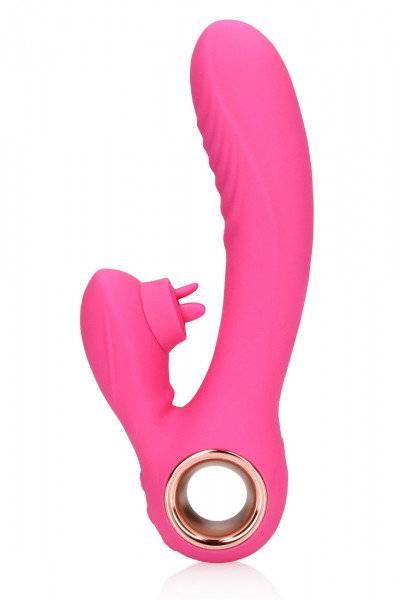 TONGUE FLICKERING AND HEATING RABBIT - VIBRATOR [Loveline by Shots] pink